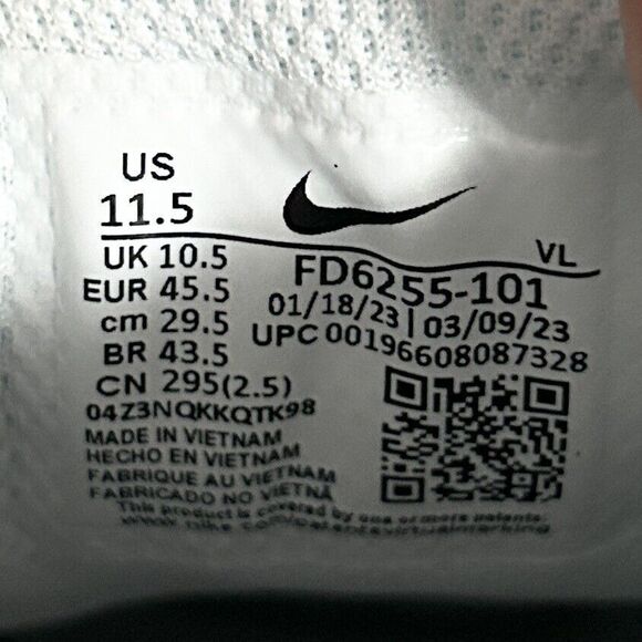 Nike Alpha Huarache Elite 4 Low MCS “White Black” Men Sz 11.5-12 Baseball Cleats - Picture 8 of 9